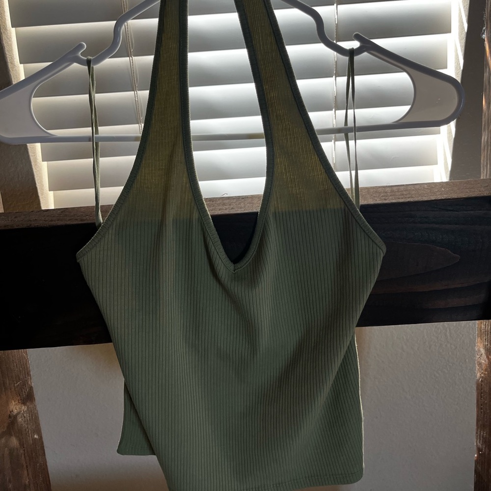 American Eagle Outfitters Sage Ribbed Camisole
